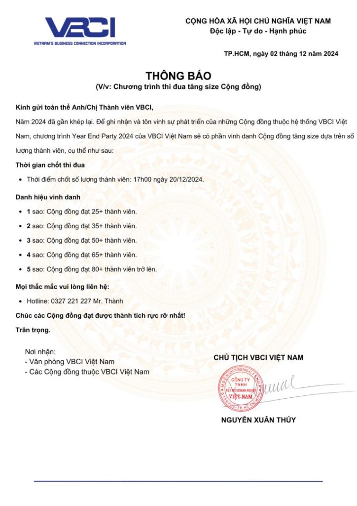 Chương trình Thi đua tăng size Cộng Đồng